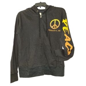 Prescott, AZ Black, Yellow, Rhinestone Bling "Live,Laugh,Love" Hoodie Size Large